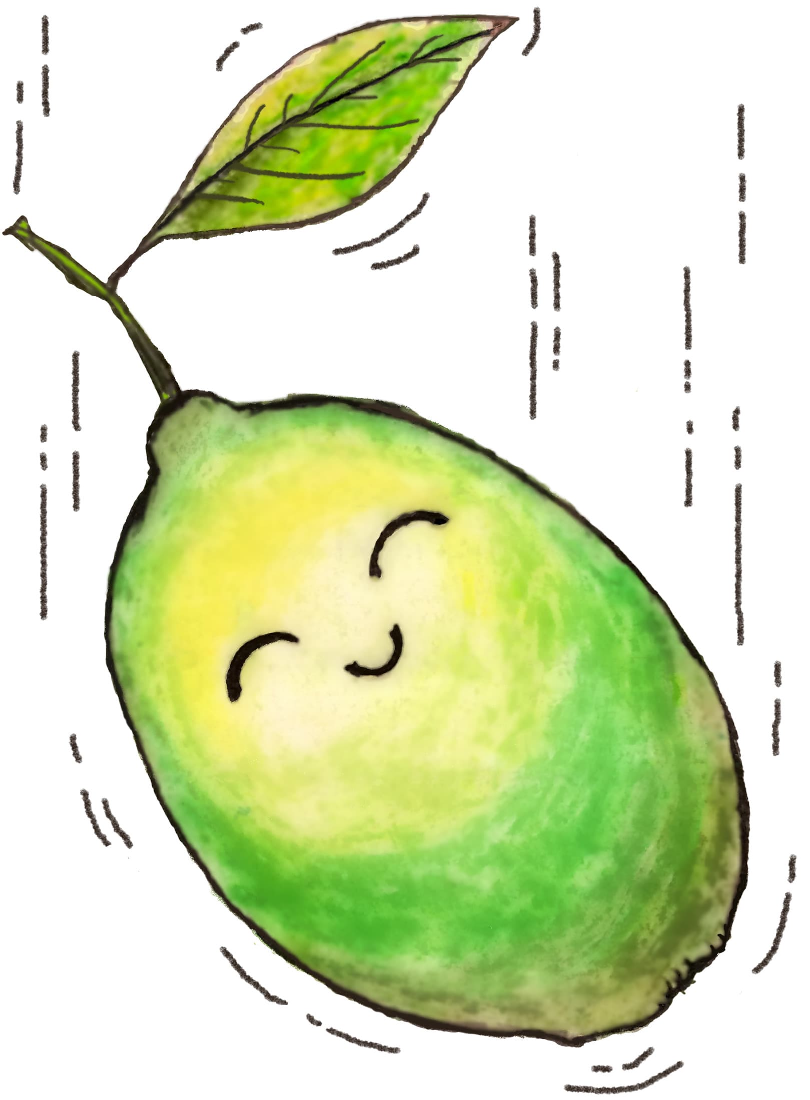 A happy lime in freefall